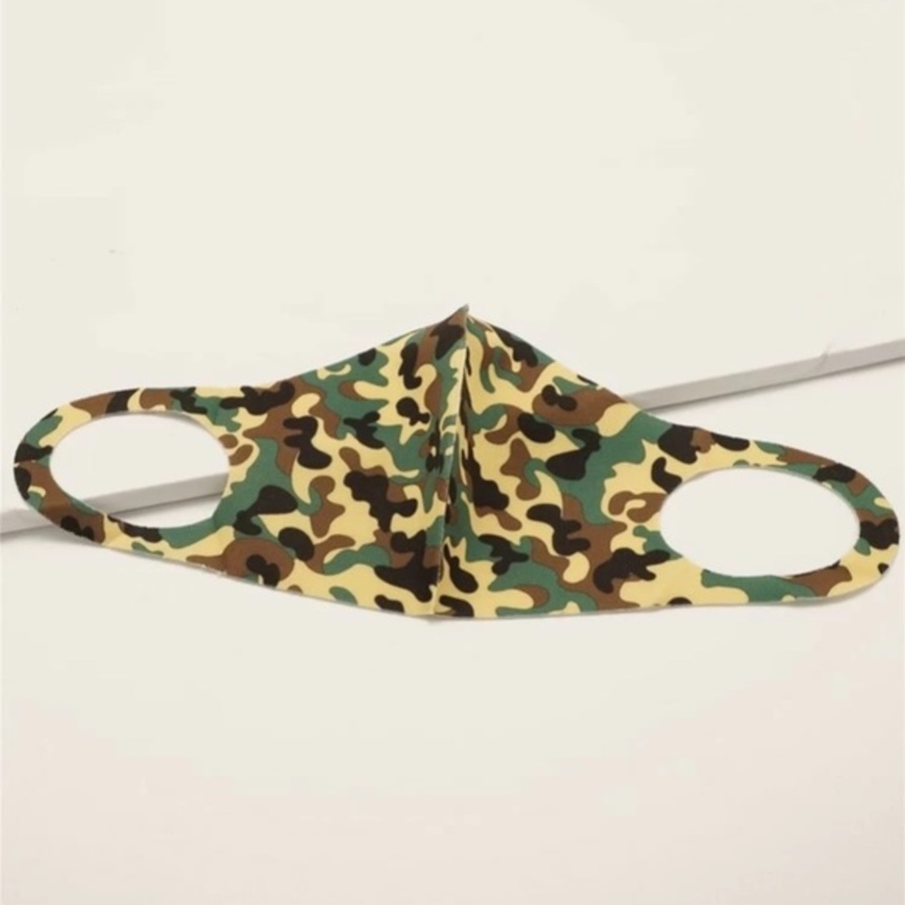 LAST 2! Black & Green Camouflage Face Mask